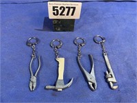 Mini Tool Key Chains, Hammer, Wrench, 2 Pliers