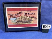Framed Alligator Louisiana Molasses Sign