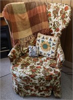 Vntg Floral High Back Chair