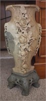 Large Carved Soapstone Vase Sculpture