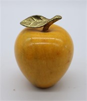 Polished Stone Apple w/Brass Stem
