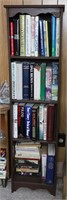 Vntg Slim Wood Shelf w/Books