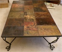 Heavy Wrought Iron Table w/Tile Top