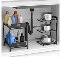 Under Sink Organizer And Pot Rack Combo Set 2