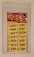 1969 Topps Basketball #99 Checklist Unmarked VG/EX