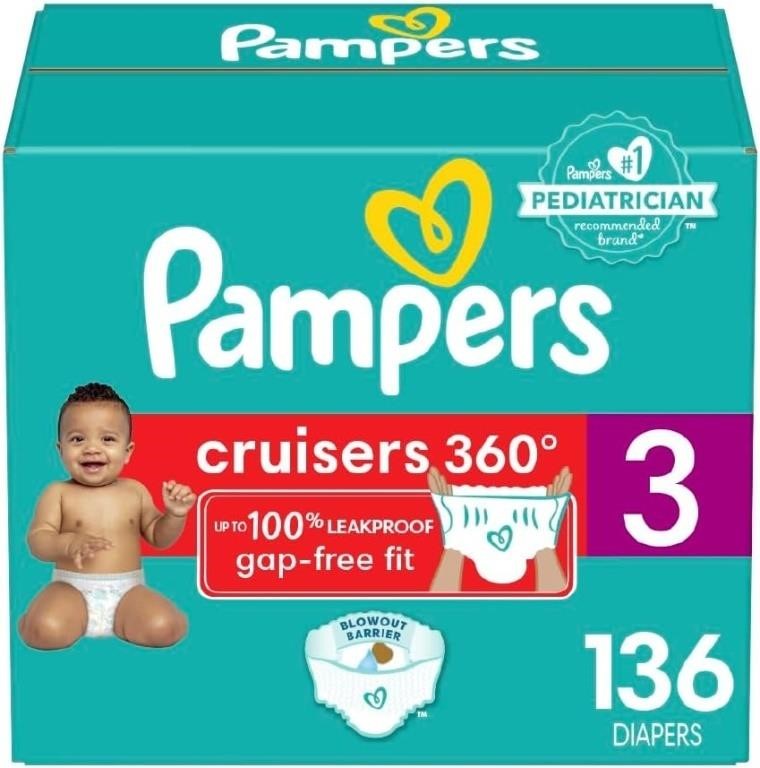 136-COUNT PAMPERS CRUISERS BABY DIAPERS