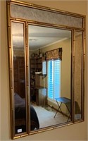 MCM Gold Gilded Bamboo Mirror 34" x 48"