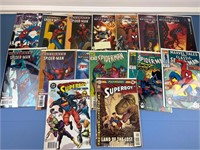 DC & MARVELCOMIC BOOKS W/ SPIDER-MAN & SUPER BOY