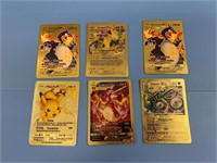 6X GOLD FOIL POKÉMON TRADING CARDS RARE