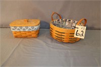2 Longaberger Baskets- Both 2001 with liners