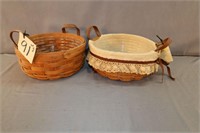 2 Longaberger Baskets- Daring Leather Handle