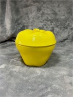 California Pottery Yellow Pepper Covered Dish '70s