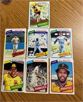 1980 Topps MLB multi-7 card set