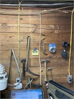 Wall lot to include hammers,corn cutter,etc
