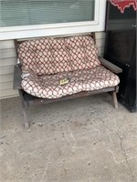 Wooden outdoor porch bench