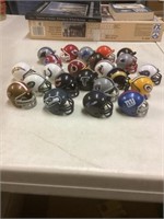 Collection of mini NFL helmets