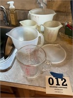Pyrex measuring cup, and
A variety of others