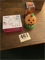 Baby monitor and pumpkins