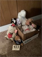 Box lot , stuffed animals, including Ty beanie