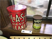 Vintage Tin Hand Cleaner & Outboard Oil Cans