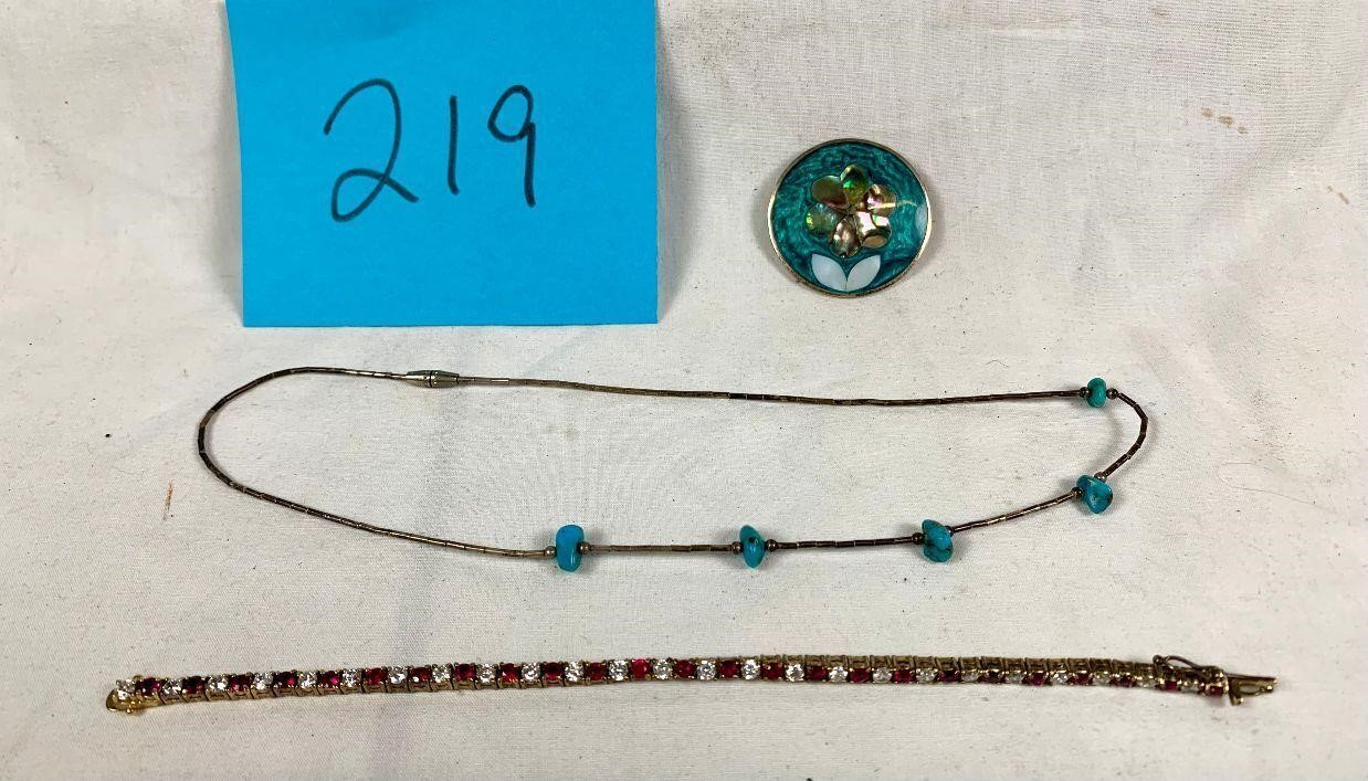 Sterling Silver Necklace - Sterling Bracelet - Pin