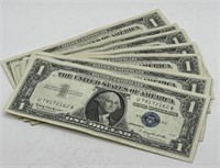 (YZ) 10 Blue $1 Silver Certificates Bills times