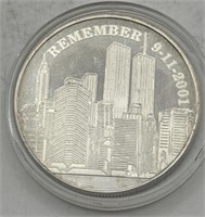 (WX) 1oz Silver Round Remember 9-11-2001