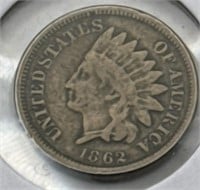 (WX) 1862 Indian Head Penny One Cent