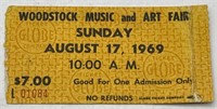 (F) 1969 Woodstock Music and Art Fair Ticket