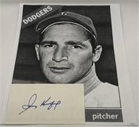 (D) Signed Autograph Sandy Koufax Index Card with