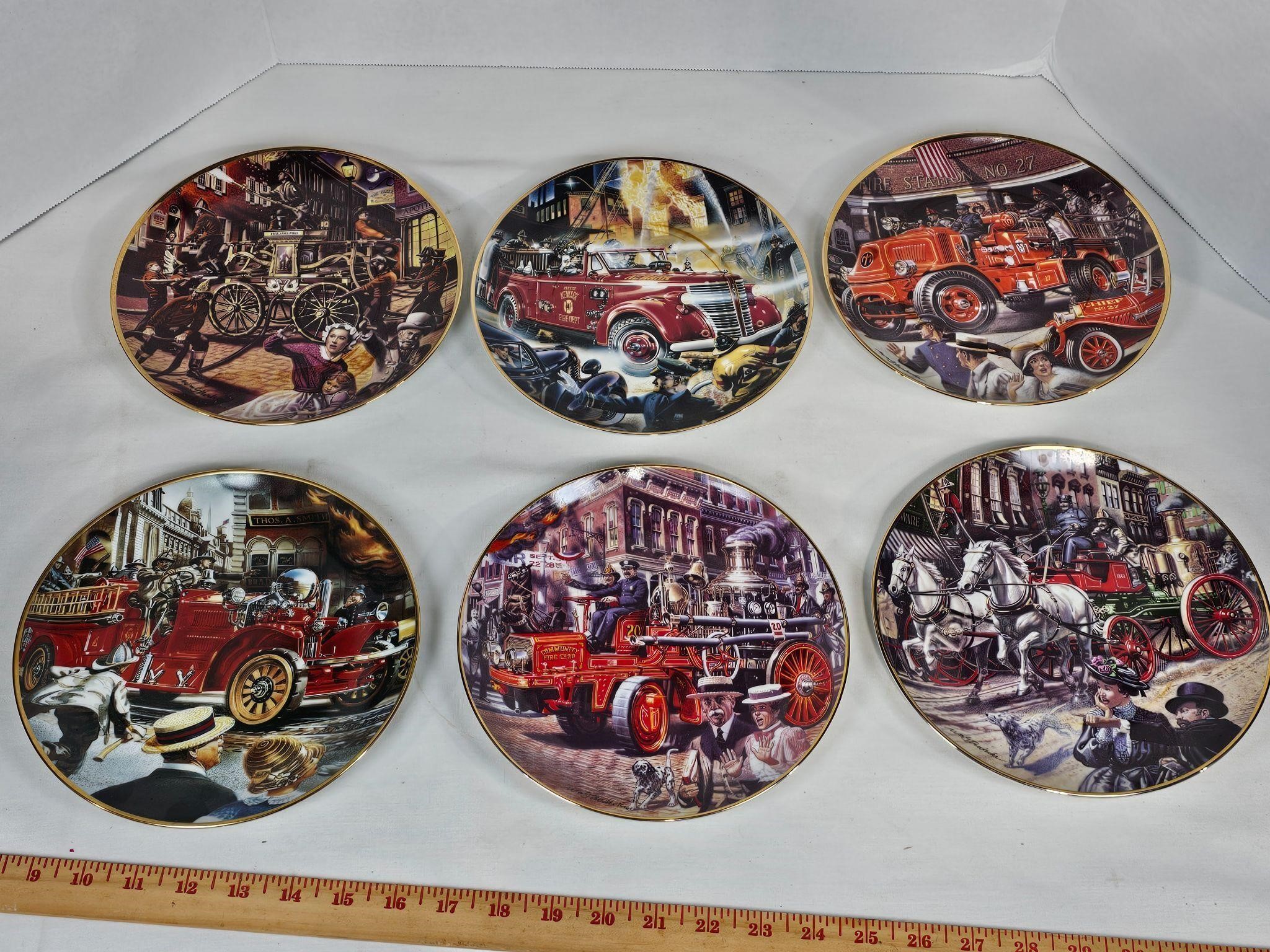 Fire Fighter Engine Franklin Mint Collector Plates