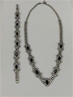 Vintage rhinestone necklace and bracelet set.