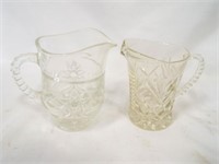 (2) Small Crystal Pitchers
