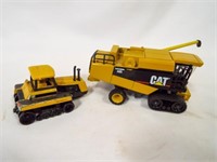 Yellow CAT Lexion 485 & Tractor Challenger 65 CAT