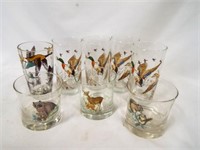 (5) Duck Motif Drinking Glasses (3) Low Ball