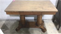 Solid Wood Table w Glass Top K