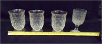 Clear footed Juice Glasses; Wine Goblet