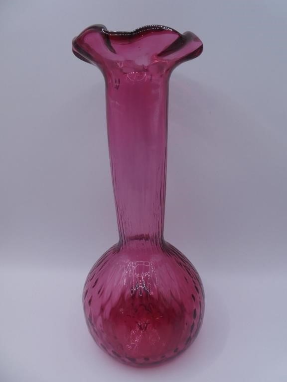 Cranberry Vase 8.25" H