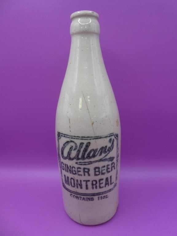 Allan's Ginger Beer Montreal Bottle 8.5" H