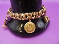 14 K Gold Charm Bracelet Plus Charms ,