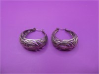 Sterling Silver 1" Filigree Earrings