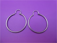 Sterling Silver 1.5" Hoop Earrings