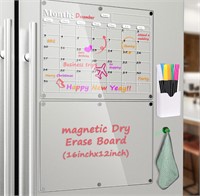ACRYLIC MAGNETIC MONTHLY AND WEEKLY CALENDAR 16X12