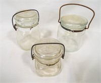 (2) Wire Clasp Vintage Jars - No Seals - Air Tight