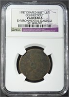 1787 DRAPED BUST LEFT CONNECTICUT NGC VG