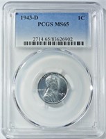 1943-D STEEL WHEAT CENT PCGS MS-65