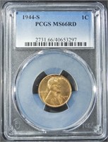 1944-S WHEAT CENT PCGS MS-66 RD