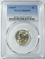 1944-P JEFFERSON NICKEL PCGS MS-66 FS