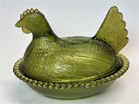 Olive Green Hen on Nest