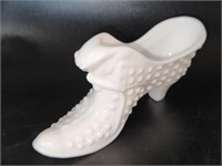 Fenton Milk Glass Hobnail Shoe